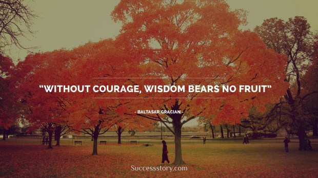 without courage, wisdom bears no fruit   baltasar gracian  
